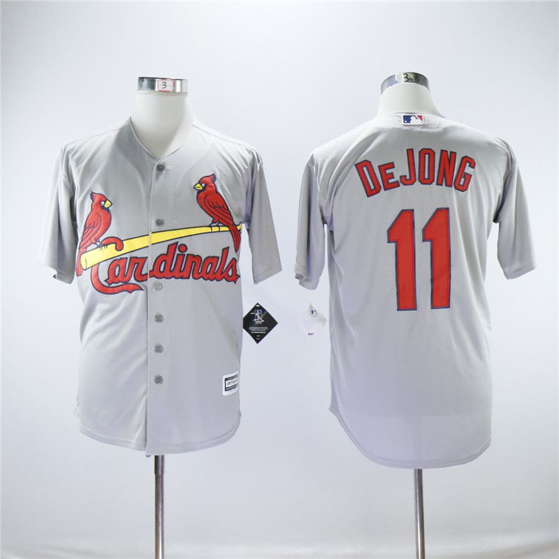 Men St.Louis Cardinals #11 Dejong Grey Game MLB Jerseys->st.louis cardinals->MLB Jersey